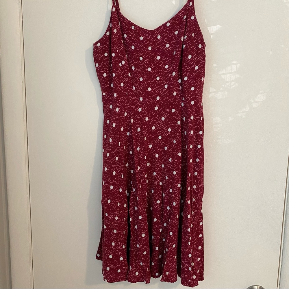 maroon old navy dress polka dot - Picture 2 of 6